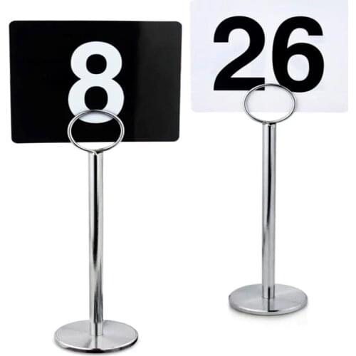 Stainless Steel Table Number Holder Stand Place Card Holders Wedding Party Memo Sign Note Photo Picture Restaurants Clips Stand