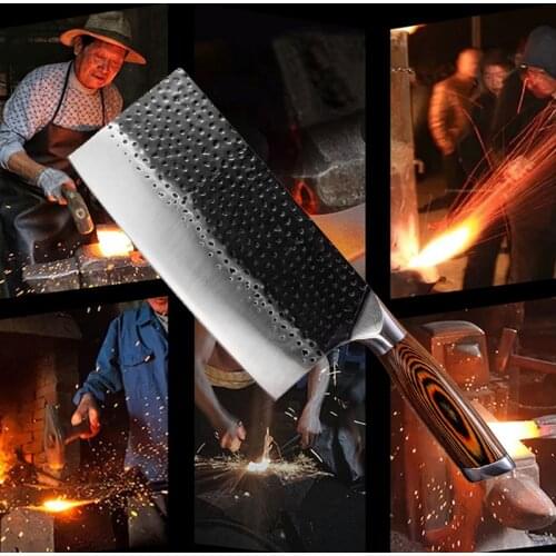 5CR15mov Chef Knife Forged Chinese Knife Camping Serbian Knife Handmade Full Tang Kitchen Butcher Nakiri Chopper Knife Tool