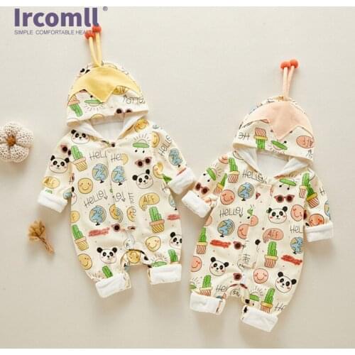 2020 Autumn Baby Overalls Costume Rompers Infant Clothes Cartoon graffiti Boy Girl Garment Soft Comfortable Cotton Coat Jac