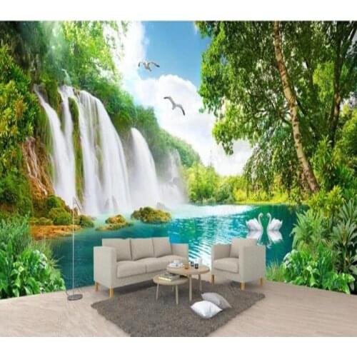Papel de parede Beautiful scenery of Huangguoshu Waterfall 3d wallpaper mural,iving room tv wall bedroom wall papers home decor