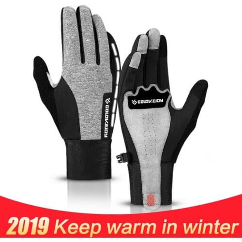 Phone Touch Screen Windproof Outdoor Warm Cycling Sport Gloves For Men Waterproof Skiing Mitten Winter Mens Driving Black Glove