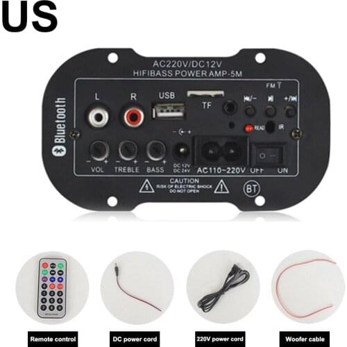 Bluetooth digital power amplifier board USB DAC FM radio TF player subwoofer car amplifier home