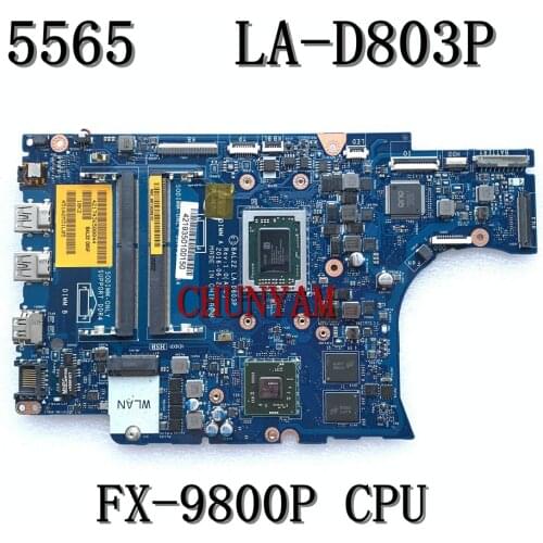 Brand NEW Laptop Motherboard FOR DELL Inspiron 5565 FX-9800 BAL22 LA-D803P CN-0KPK2C KPK2C Mainboard Notebook PC 100%Tested