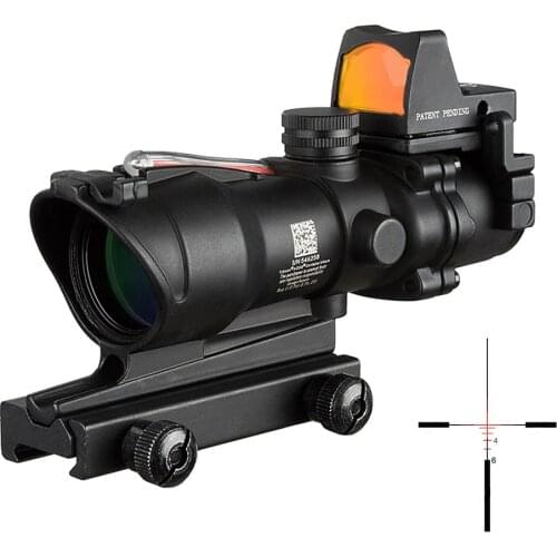 Tactical riflescope Real red Fiber Optics 4x32 acog gun riffle scopes with rmr red dot for Rifle hunting