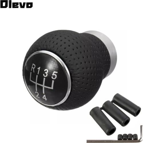 Universal 5 Speed MT PU Leather Gear Shift Knob Gearshift Shifter Stick Lever Headball Arm Pen POMO for Volkswagen Golf for KIA