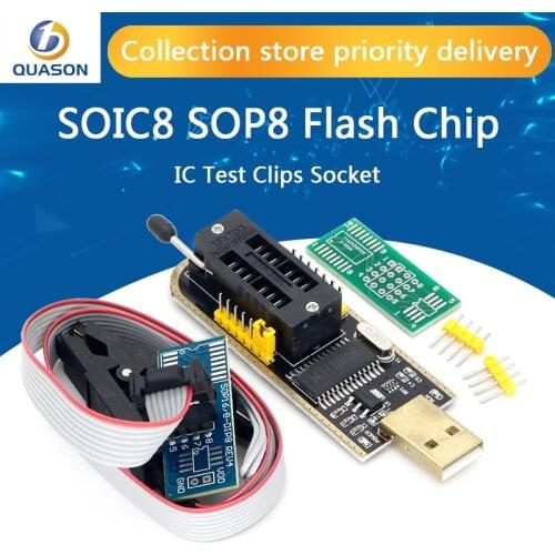CH341 24 25 Series EEPROM Flash BIOS USB Programmer Module + SOIC8 SOP8 Test Clip For EEPROM 93CXX / 25CXX / 24CXX