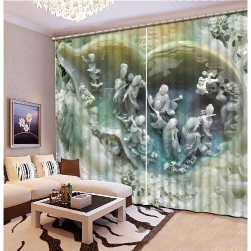 High Quality Costom marble 3d curtain home decor modern