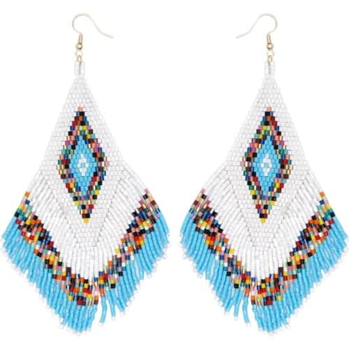 Go2boho Fringe Tassel Earring Handwoven Pendientes Large Earrings For Women Beadwork Jewelry Gift Long Ear Rings 2021 Trendy