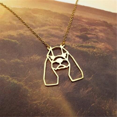 Fashion cute pet Origami American Cocker dog head Pendant Choker Necklace for women girls delicate Christmas gift Jewelry