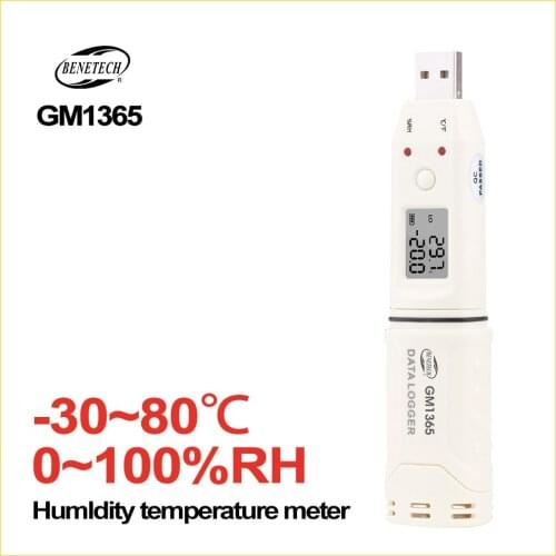 LCD Humidity Temperature Data Logger USB Digital Temperature Humidity Recorder -30~80 Celsius Tem Auto Recorder GM1365-BENETECH