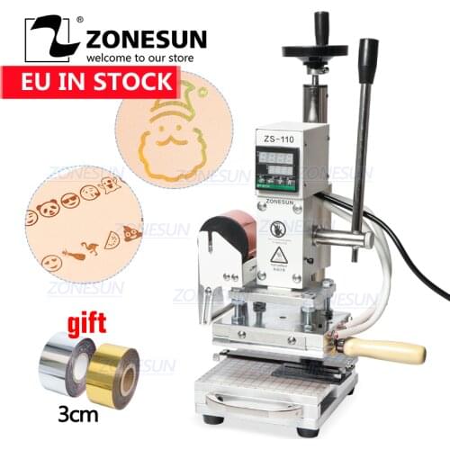 ZONESUN ZS110 slideable workbench Digital hot foil stamping machine leather embossing bronzing tool for wood wood PVC paper DIY