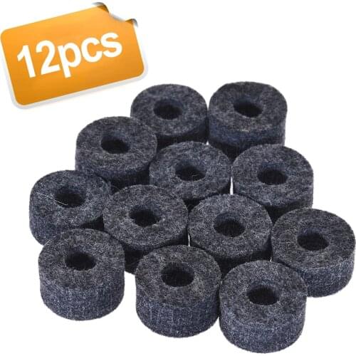 12pcs Cymbal Felts Hi-Hat Clutch Felt Drum Set Cymbal Stand Felt Washer Small Size Gray Percussion instrument accessories