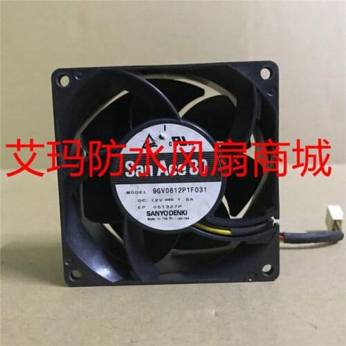 Sanyo Denki 9GV0812P1F031 DC 12V 1.5A 80x80x38mm 4-Wire Server Cooling Fan