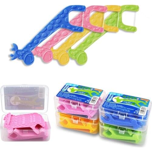 40 Pcs/box Dental Floss Interdental Brush Teeth Stick Toothpicks Tooth Thread Floss Pick Plastic Tooth Picks
