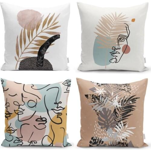Bohemian Motifs Custom Design 4'Lü Cushion Pillow Decorate Case Set Quality Stylish Home Garden Room Kitchen Gift Useful Colorful