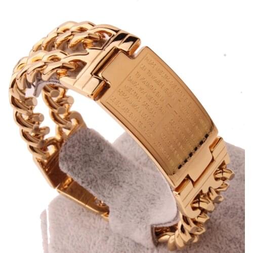 Classic Spanish Bible Cross 316L Stainless Steel Bracelets Wristbands Bangle Trendy Belief Jewelry Brace lace 23cm Length