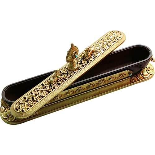 Pure copper Incense burner Tray incense burner For the bedroom Bedroom incense burner box Buddhist ornaments