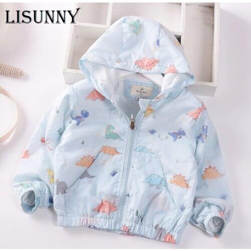 Spring Autumn Children Coat Baby Boy Cartoon Hooded Windbreaker Jacket Kid Zipper Cardigan Outdoor Girl Jacket Embroidery 2-7y