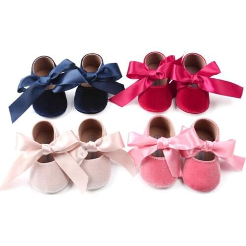 Suede Baby Shoes 2018 Bow Ribbon Baby Girl Shoes Newborn Baby First Walker Suede Spring Girl Shoes Fashion 2018 New Prewalker