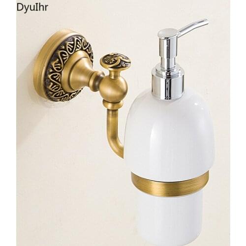European-style retro copper floor-standing soap dispenser hand sanitizer cup holder shampoo hand sanitizer bathroom accessories