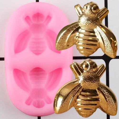Two Bees Cupcake Topper Fondant Mould Cake Decorating Tools Party Cake Border Silicone Mold Candy Clay Polymer Chocolate Molds