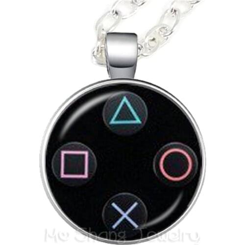 Creative Jewelry Art Picture Sweater chain Geeky Perfect Gift Idea Men Video Game Controller Man 25mm Glass Dome Necklace