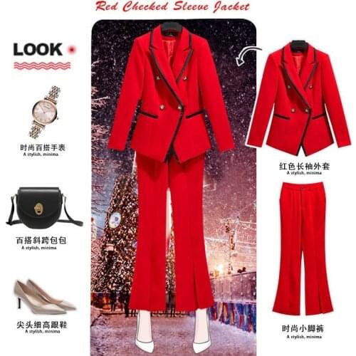 Jacket for Women Korean Style 2020 Spring and Autumn New Fashion Black Edge Temperament Professional Tailored Suit Workwear