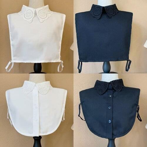 Summer 2021 White Shirt Detachable Collar for Womens Blouse Tops Fake Collars Female Necklace Clothes Decorative False Collar