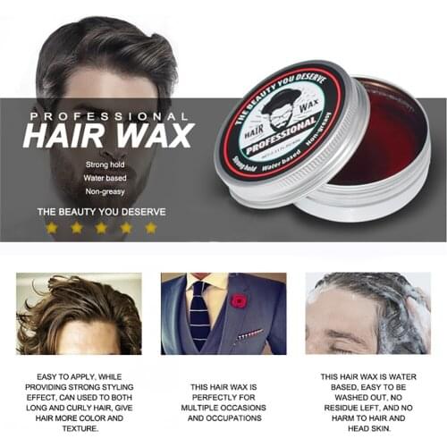 Mens Hair Clay Strong Hold Low Shine Texture Cream Non-sticky Water-based Hair Styling Paste Create A Pliable All-day Finish