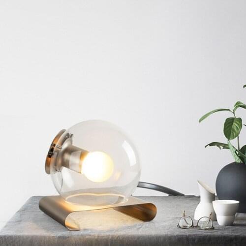 Nordic Post Modern Luxury Designer Glass Ball Table Lamp Ins Sample Room Creative Living Room Bedroom Beside Glass Table Lights
