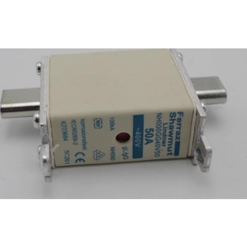 NH000GG40V50 Fuse Power Link Fuse 50A 400V Ceramic Fuse HRC Fuse for the Transformer Overload and Short-circuit Protection