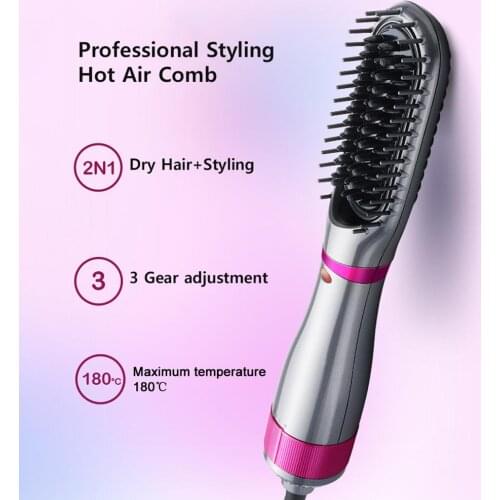 Professional Hot Air Brush Styler and Volumizer Hair Straightener Curler Comb Electric Straigthening Ion Blow Hair Dryer Brush