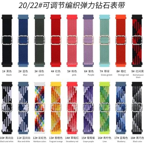GOOSUU 20mm 22mm Braided Solo Loop Color Band For Huawei Watch GT 2 Pro 2e Strap For Samsung Galaxy Watch /45mm Active 2 Gear S3