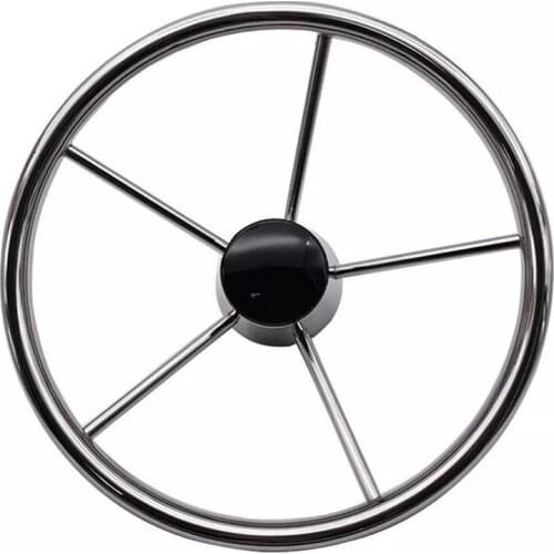 Boat Steering Wheel Stainless Steel 5 Spoke 13.5inch for Most Marine Yacht Boat Boating Equipment Accessories