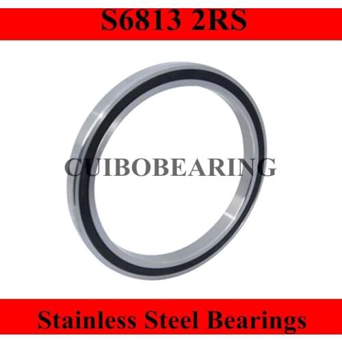 S6813 2RS Stainless Steel Shielded Miniature Ball Bearings S61813 size:65*85*10mm