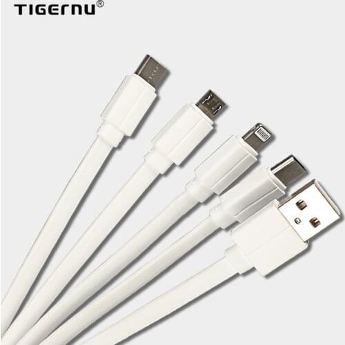 Tigernu New 4.0A USB Cable 3 In 1 Quick Charge IOS/ Type-C/ Android Super Data Cable Faster Than Normal