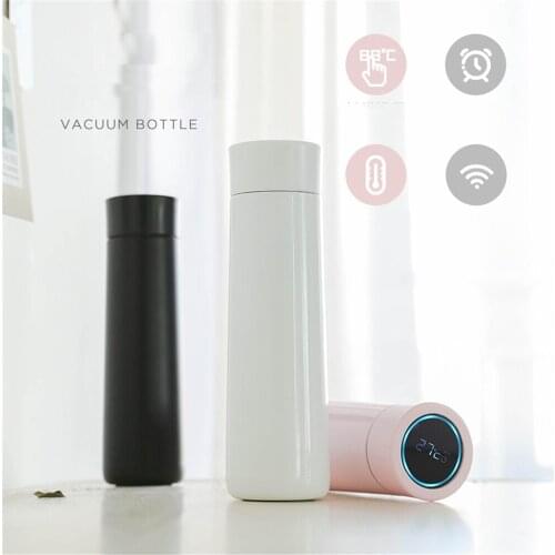 Healthy Smart vacuum insulation bottle with Water Drinking Reminder LED Temperature Touch Screen Thermos Cup 380ML thermal flask