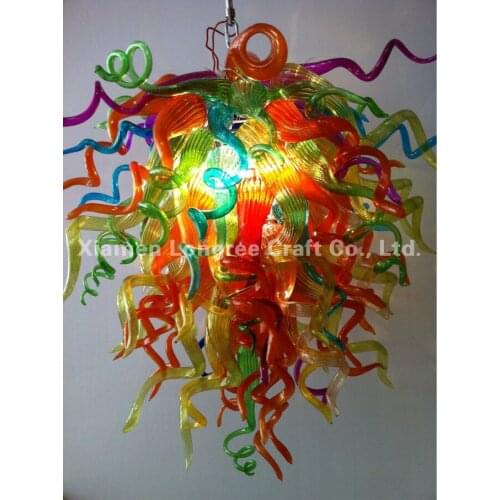 Vintage Lighting Christmas Decorations Hand Blown Colored Glass Chandelier