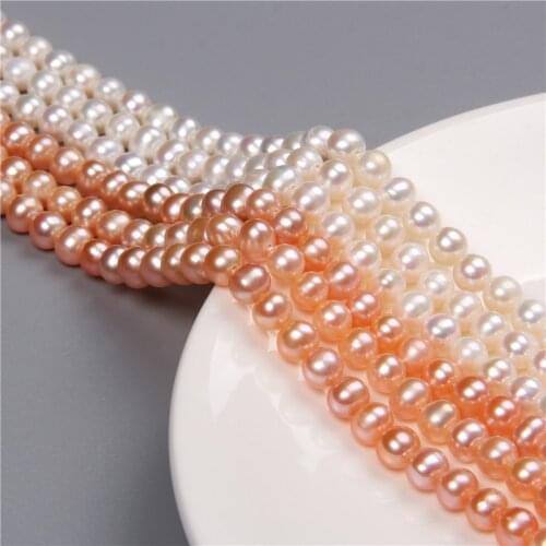 High Quality 5.5mm Natural Near Roung Loose Freshwater Pearl Beads For Jewelry Making Bracelet Necklace Earring 14'' Accessories