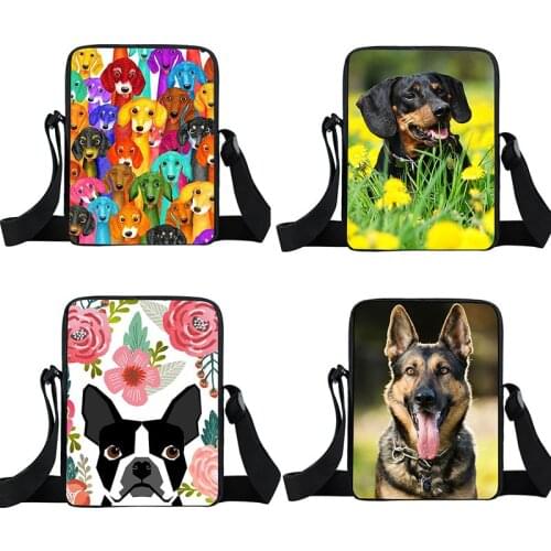 Dog German Shepherd / Chihuahua / Husky Crossbody Bag Women Handbags Rottweiler Girls Mini Messenger Bag Ladies Shoulder Bags