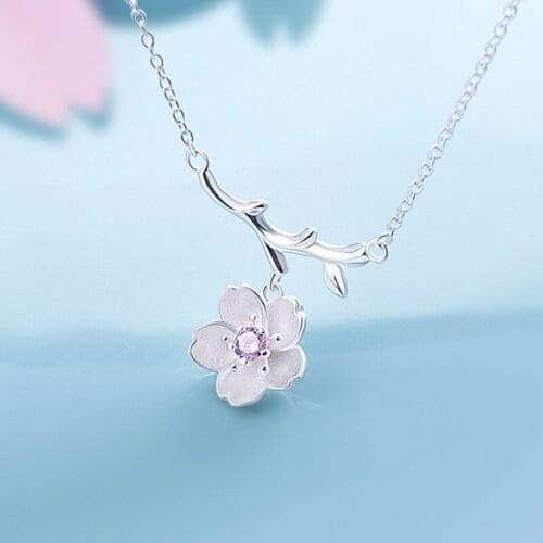 REETI 925 Sterling Silver Zircon flower Necklaces Pendant Fashion Sterling Silver Jewelry Statement for Women Bijoux