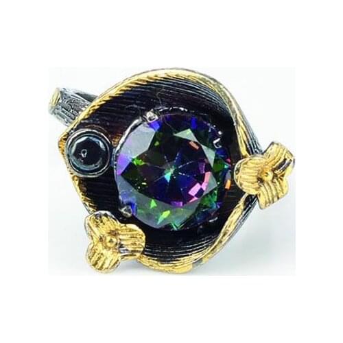 Handmade Womens Topaz Gemstone Ring, Woman 925 Silver Ring, Adjustable mystic topaz Ring, Silver Handmade Ring, Engagement Ring