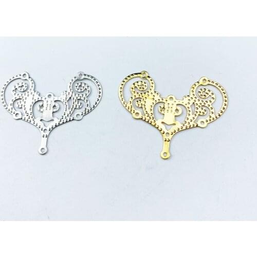 20pcs 25x32mm Filigree Metal sheets decorative for Jewelry Making Cosplay accessories Earring accessories