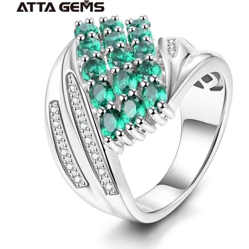 Green Emerald Sterling Silver Ring For Unisex Silver Ring 3 Carats Clean Quality Created Emerald Personal And Special