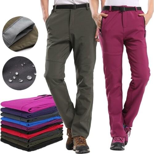 2019 Winter Thicken Hiking Pants Men Women Sports Pants Waterproof Windproof Winter Skiing Keep Warm Mountain Trekking Trousers