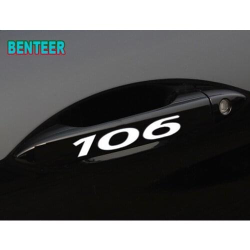 4pcs/lot car door handle sticker for Peugeot 106 108 206 208 308 508 2008 3008 Car Accessories
