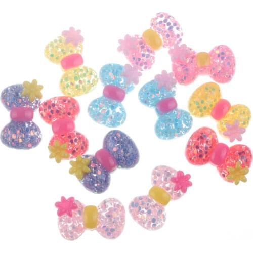 50pcs Clear Colorful Resin Tie Decoration Crafts Flatback Cabochon Embellishments For Scrapbooking Diy Accessories