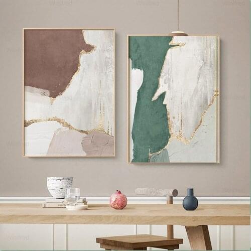 Abstract Canvas Oil Painting Nordic Minimalist Posters and Prints Pink Green Flow Wall Art Home Decoration Living Room Bedroom