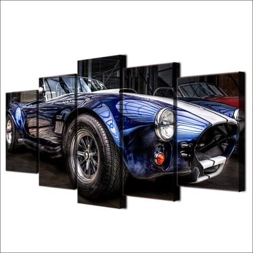 Full Square Round Drill 5D Diy Diamond Painting 5Pieces Classic car Diamond Embroidery Cross Stitch Wall StickerZP-1445