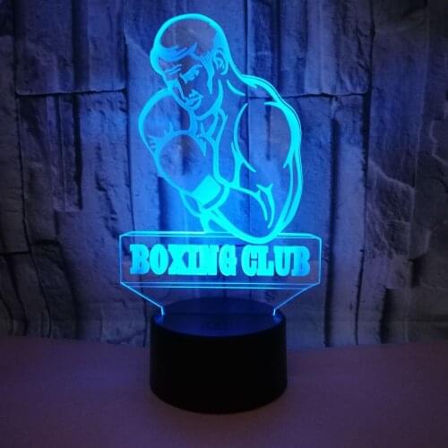 Boxing Colorful Touch Remote Control 3d Night Light Creative Acrylic Three Dimensional Small 3d Light Fixtures Usb Led Kids Lamp